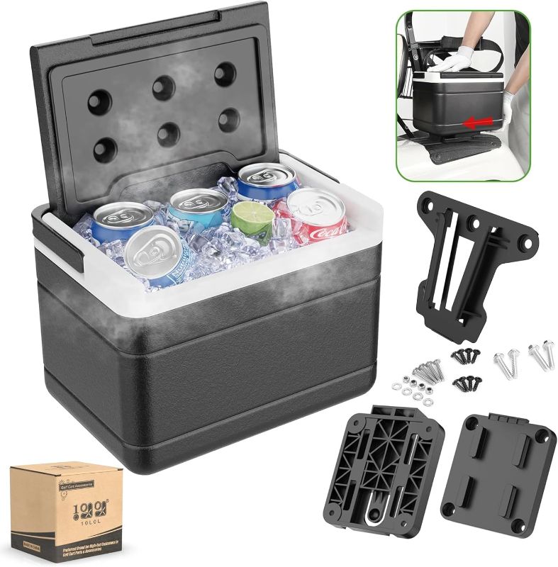 Photo 1 of 10L0L Golf Cart Ice Cooler Universal Insulated Portable Cooler Lightweight Ice Chest Box with Mounting Bracket Kit for Yamaha,EZGO,Club Car 