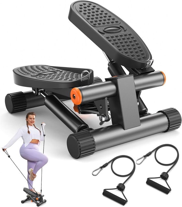 Photo 1 of Niceday Steppers for Exercise, Stair Stepper with Resistance Bands, Mini Stepper with 300LBS Loading Capacity, Hydraulic Fitness Stepper with LCD Monitor 