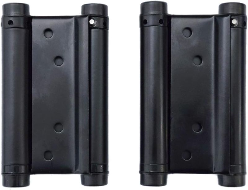 Photo 1 of 1Pairs 2Pcs 4'' Stainless Steel Matte Black Double Action Spring Door Hinge for Saloon Cafe Door Shop