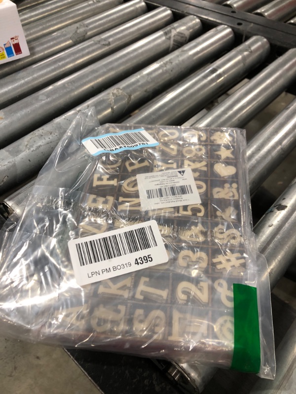 Photo 1 of 270 Pieces 1 Inch Wood Alphabet Letters Wooden Numbers Mini Blank Wood Symbols Unfinished Wood Heart Star Paw with Rustic Storage Tray for Home Decor Spelling Education Homemade Crafts Party Gifts