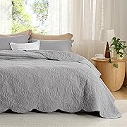 Photo 1 of Bedsure King Size Quilt Set - Pre-Washed King Size Bedding Set - Ultra Soft Bedspread King Size - Grey Bedding Coverlet for All Seasons (includes 1 Quilt, 2 Pillow Shams)
