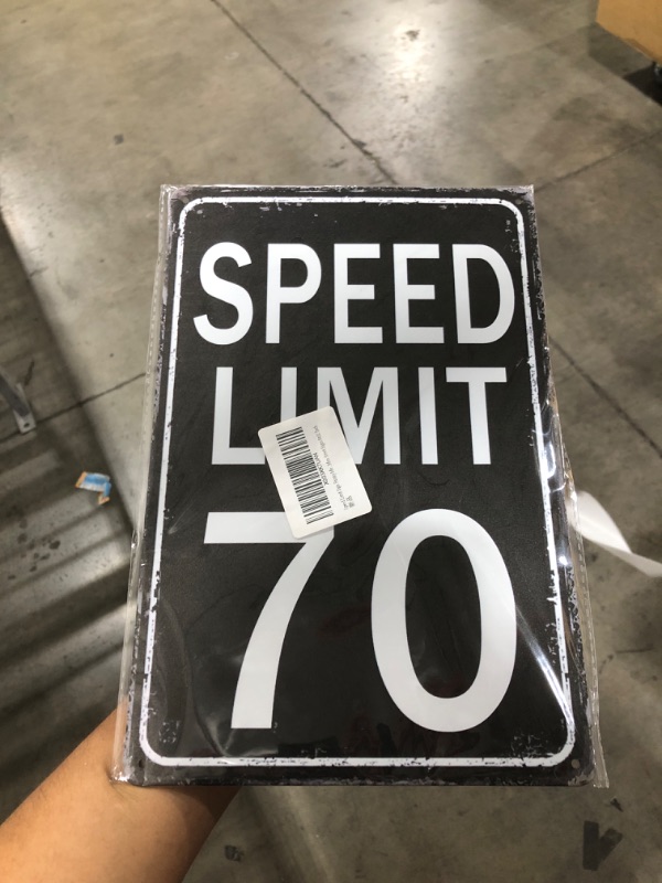 Photo 1 of Speed Limit Sign Funny Metal Tin Signs Speed Limit 70 Sign Vintage Garage Man Cave Decor For Men Street Signs 8x12 Inch black gary