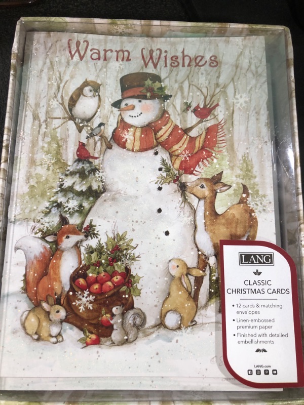 Photo 2 of 12ct Lang Cozy Snowman Boxed Holiday Greeting Cards