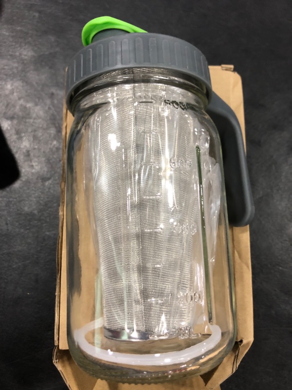 Photo 1 of  Glass Breastmilk Formula Pitcher For Fridge 2 Quart Wide Mouth Jugs With Top Flip Cap & Pour Spout For Cold Coffee, Sun Tea Airtight Storage & Leakproof 64 Oz