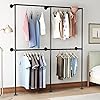 Photo 1 of Black Clothing Rack with Shelf,Boutiques Retail Industrial Clothing Rack,Heavy Duty Garment Rack,Multiple Uses Hanging Rack for Home and Retail(Black)