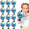 Photo 1 of 12 Pieces World Globe with Stand 4.6 Inches Geographic World Globe for Kids Learning Educational and Decorative Globes of the World with Stand Globe Decor for Kids Students Classroom Desk Decor, Blue