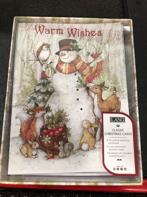 Photo 2 of 12ct Lang Cozy Snowman Boxed Holiday Greeting Cards