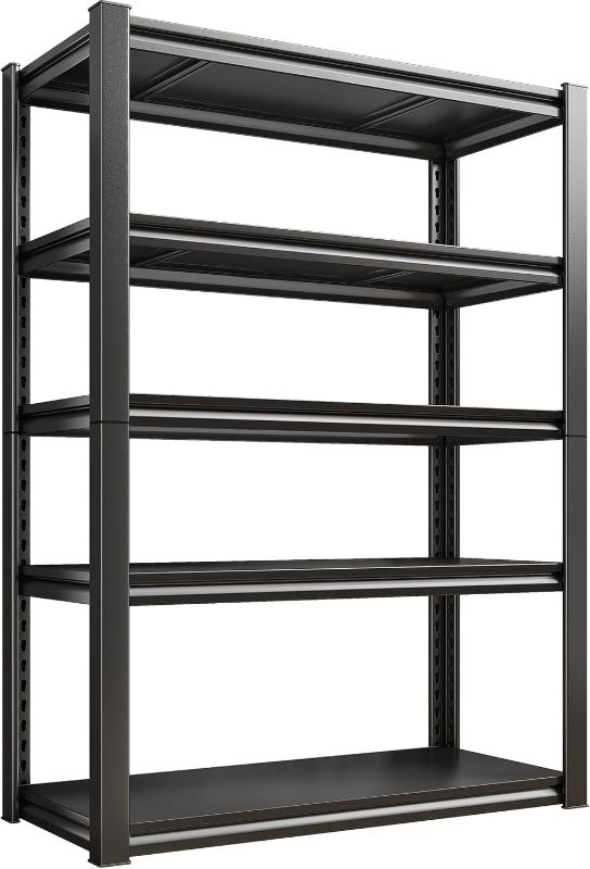 Photo 1 of  5-Tier 2000LBS Heavy Duty Garage Shelving, 72" H x 31.5" W x 16.5" D, Metal Shelves for Storage, Adjustable Shelves, Industrial Style
