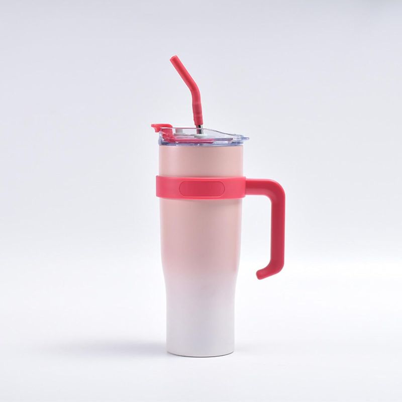 Photo 1 of ALturn Large Capacity Stainless Steel Car Cup with Handle and Straw, 1250ML