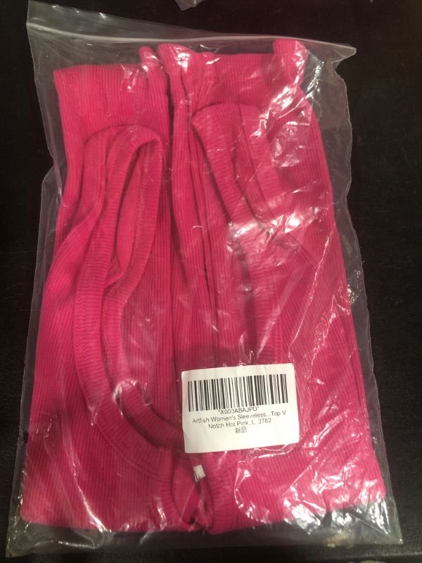 Photo 1 of Artfish Women's Sleeveless Tank Top Form Fitting Scoop Neck Ribbed Knit Basic Cami Shirts SIZE L