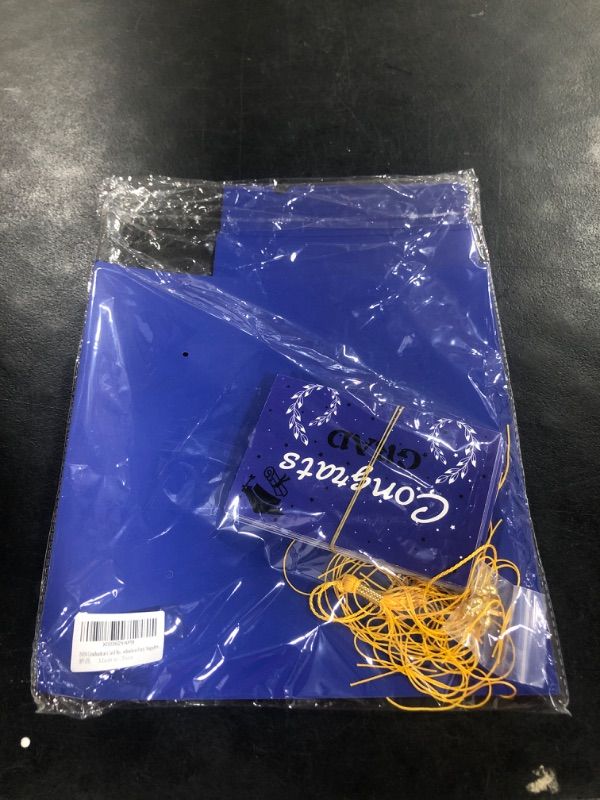 Photo 2 of 2024 Graduation Card Box Decorations Congrats Grad Cap Box Holder for Graduation Party Graduation Party Supplies 1-Pack Blue and Yellow with Cards