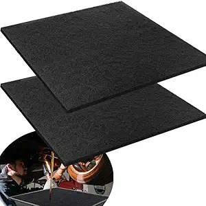 Photo 1 of 2Pcs 22inch Oil Drain Splash Pad,Black Oil No Splatter Pad, Square Oil Change Mat,Heat-Resistant Oil Anti Splash Mat for Car Oil Changing Transmission Drain Pan