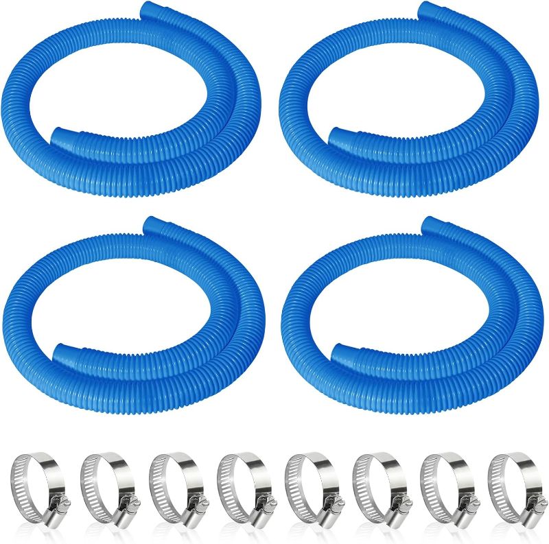 Photo 1 of 4 Pcs 1.25" Pool Hose, 59" Long Accessory Pool Pump Replacement Hoses, Compatible with All Above Ground Pool Filter Pumps that Use 1 1/4 Diameter Hoses
