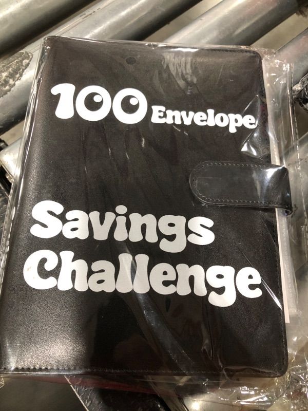 Photo 2 of 100 Envelopes Money Saving Challenge Binder, A5 Savings Budget Binder with 25 Cash Envelopes, Envelope Savings Challenge Book for Organizing and Saving $5050, Black