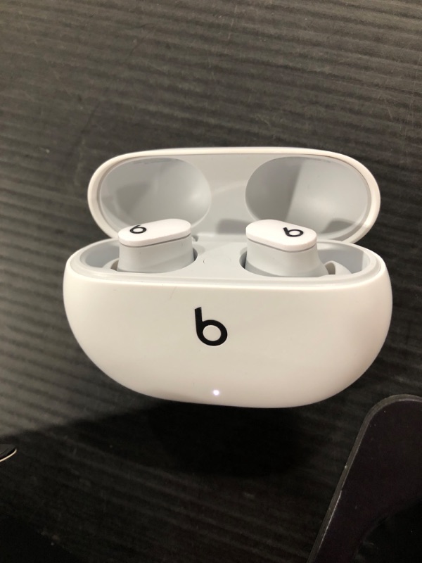 Photo 1 of Beats Studio Buds - True Wireless Noise Cancelling Earbuds - Compatible with Apple & Android, Built-in Microphone, IPX4 Rating, Sweat Resistant Earphones, Class 1 Bluetooth Headphones - White White Studio Buds Without AppleCare+