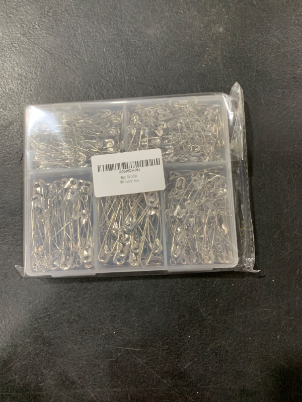 Photo 3 of 380pcs,Different Sizes Safety pins?Clothes pins ?Sewing Supplies ?Safety pins for Clothes ? Large,Small,Mini,pins Bulk Assorted Safety pins,Suitable for Dances, Sarees, Weddings, etc.