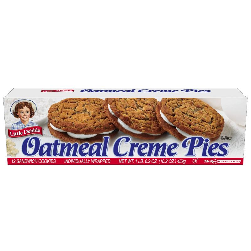 Photo 1 of Little Debbie Oatmeal Creme Pies, 12 Individually Wrapped Creme Pies, 16.2 Ounces, Pack Of One (3)--- best by 01july2024
