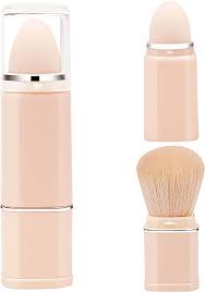 Photo 1 of Falliny Dual Makeup Brushes, Retractable Kabuki Powder Foundation Brush, 2-in-1 Travel Makeup Sponge Face Blush Brush Set with Cover for Bronzer, Blush, Sunscreen,Buffing,Highlighter,Powder Cosmetics- 2 pack 
