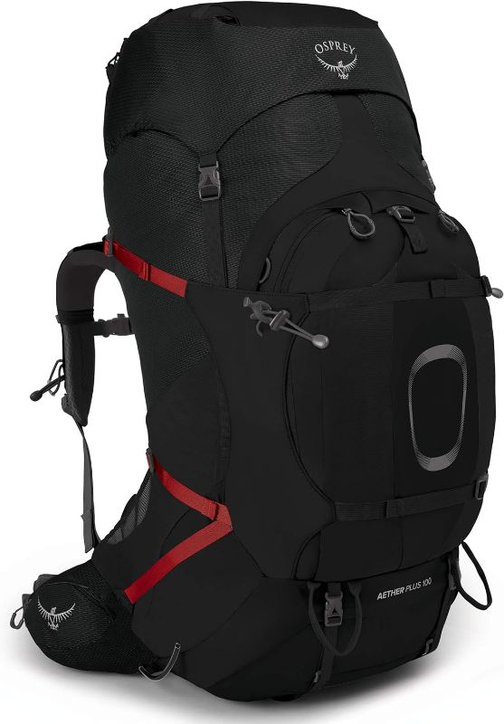 Photo 1 of Osprey Aether Plus 100L Men's Backpacking Backpack, Black, L/XL
