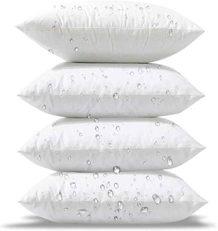Photo 1 of Phantoscope 18 x 18 Pillow Inserts - Pack of 4 Outdoor Water Resistant Throw Pillow Inserts Hypoallergenic Square Decorative Couch Sham Cushion Stuffer - 18 Inches
