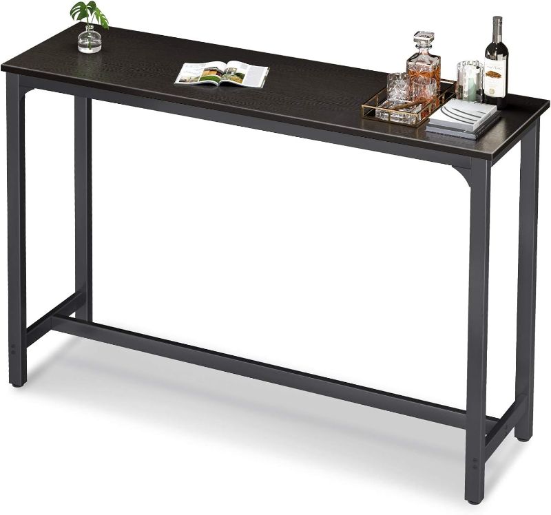 Photo 1 of Bar Table, Bar Height Pub Table, Counter Height Bar Table, Rectangular High Top Kitchen & Dining Counter Tables with Sturdy Legs & Easy-to-Clean Top, Indoor use, Black