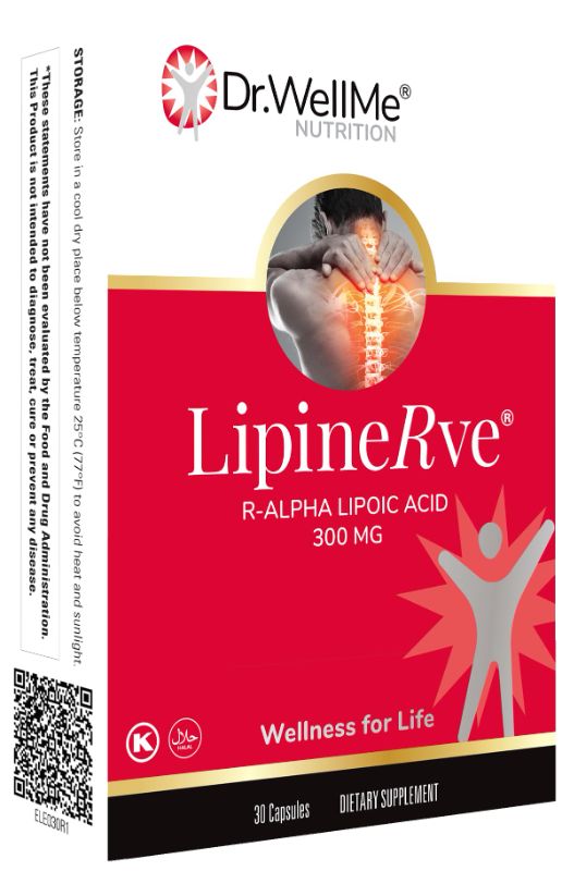 Photo 1 of Dr.WellMe Lipinerve R Alpha Lipoic Acid 300mg Capsules Per Serving - an Antioxidant Supplement, Kosher | Halal 30 Count - Made in USA 30 Capsules EXP 08/2025