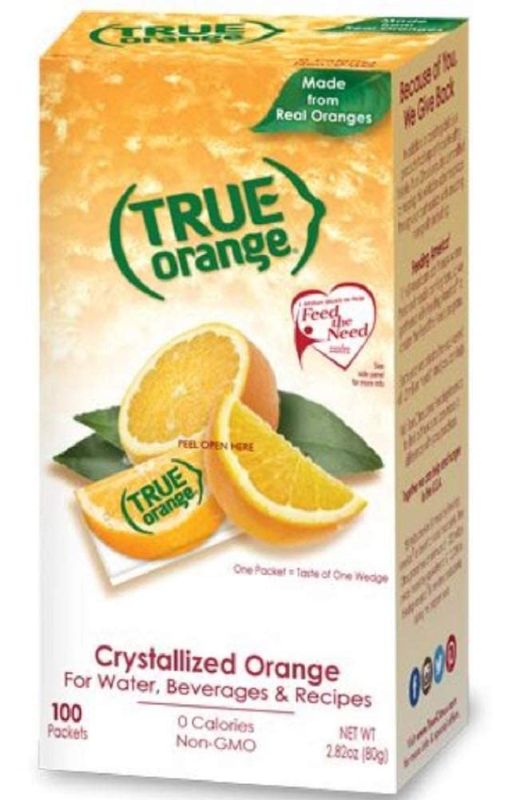 Photo 1 of TRUE ORANGE Water Enhancer, Bulk Dispenser Pack - 100 Count (Pack of 1)| Zero Calorie Flavoring | For Water, Bottled Iced Tea & Recipes Flavor Packets Made with Real Oranges EXP 04/24/2026
