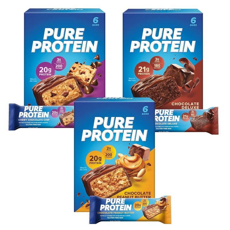 Photo 1 of Pure Protein Bars, High Protein, Nutritious Snacks to Support Energy, Low Sugar, Gluten Free, Variety Pack, 1.76 oz Pack of 18 EXP 12/2024
