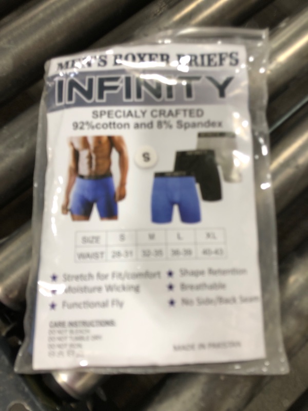 Photo 2 of Infinity Choices for Mens Classic Fit Boxer Brief Underwear 92% Cotton, 8% Spandex Comfortable Brief SMALL