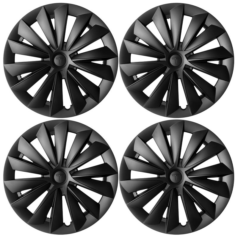 Photo 1 of JIMALL 4PCS Tesla Model Y Wheel Covers 19 Inch, Exclusive Black Blade Model Y 19 Inch Wheel Cover, Easy-Installation ABS Tesla Model Y Hubcaps Fits for 2019-2023 Model Y with 19'' Gemini Rim Protector