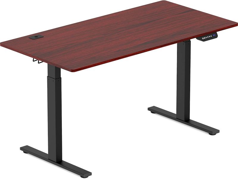 Photo 1 of Cherry 55x24-inch One-Piece Table Top for Height Adjustable Desk, Desk Top for Home DIY Desk Frames