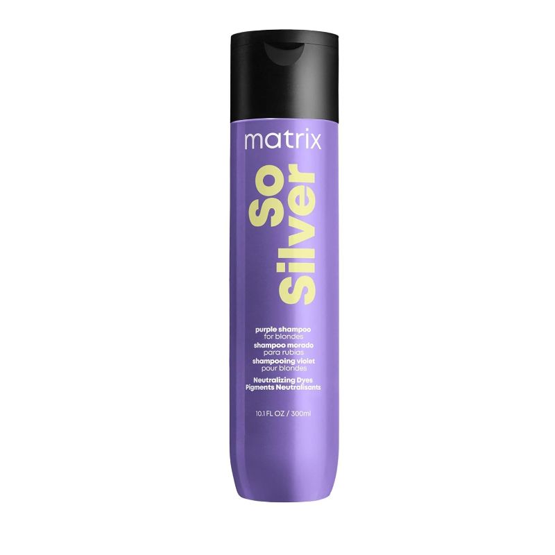 Photo 1 of Matrix So Silver Purple Shampoo | Neutralizes Yellow Tones | Color Depositing & Toning | For Color Treated, Blonde, Grey, and Platinum Hair | Packaging May Vary | Vegan
