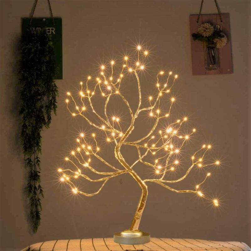 Photo 1 of Mycznsyard LED Fairy Tree Light Golden Branch Artificial Bonsai Tree Light 20 Inches Battery/USB Operated 8 Lighting Modes 6 Hrs Timer for Party Wedding Holiday Christmas Decoration (Warm White) 