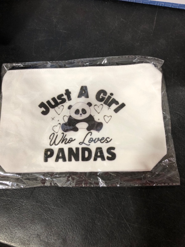 Photo 1 of "Just a girl who loves Panda's " makeup bag 