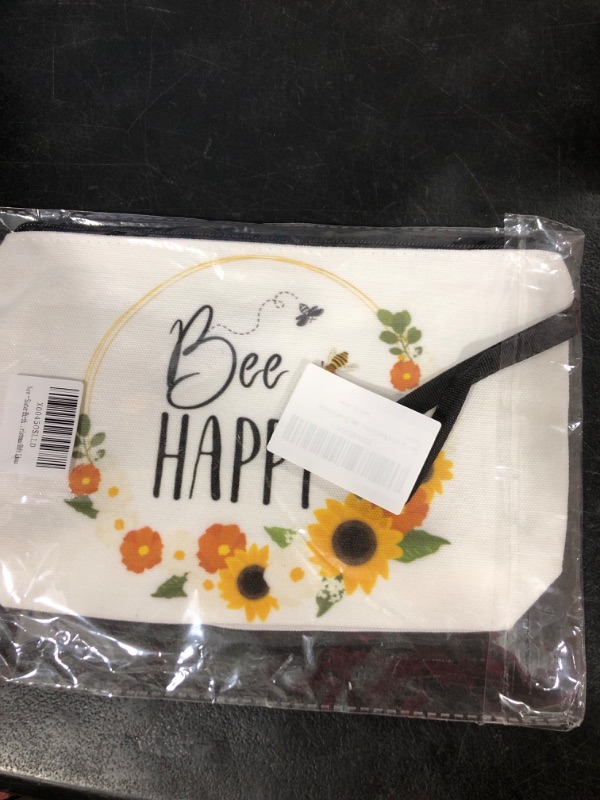 Photo 1 of "Bee happy" makeup bag 