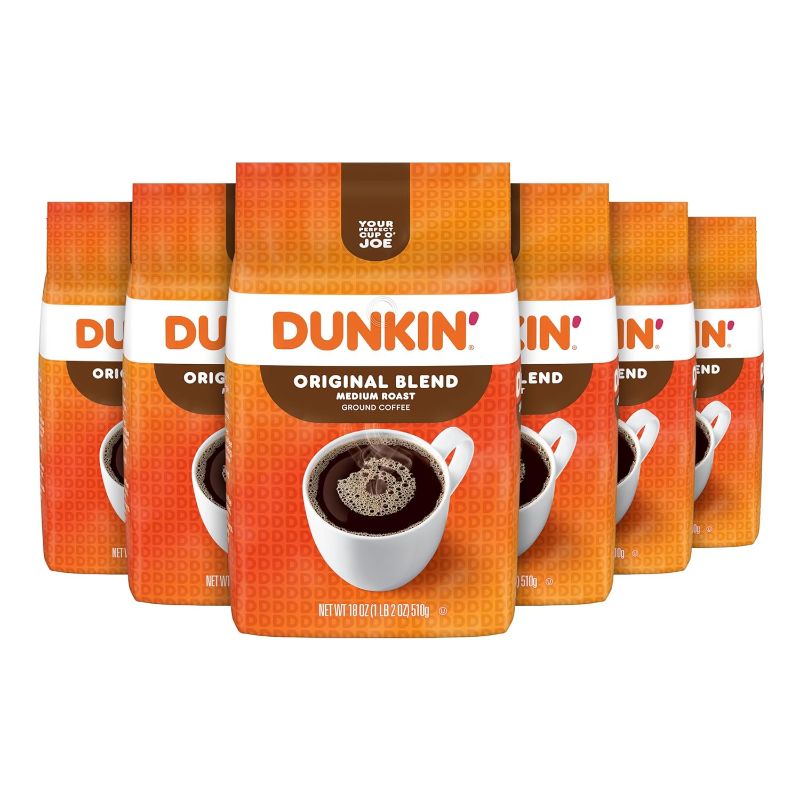 Photo 1 of Dunkin' Original Blend Medium Roast Ground Coffee, 18 Ounce (Pack of 6) BB MAR.05.24