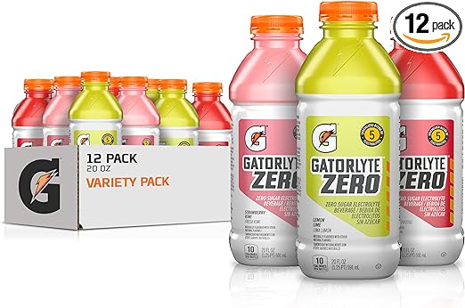 Photo 1 of Gatorlyte Zero Variety Pack, Zero Sugar Hydration, 20 Fl Oz (Pack of 12) BB 06.11.24