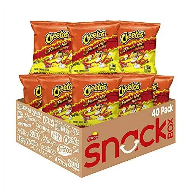 Photo 1 of Cheetos Crunchy Flamin' Hot Cheese Flavored Snacks, 40 count Flamin' Hot BB 06.04.24