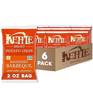 Photo 1 of Kettle Brand Potato Chips, Backyard Barbeque Kettle Chips, Snack Bag, 2 Oz Backyard Barbeque 2 Ounce (Pack of 6) BB 06.22.24