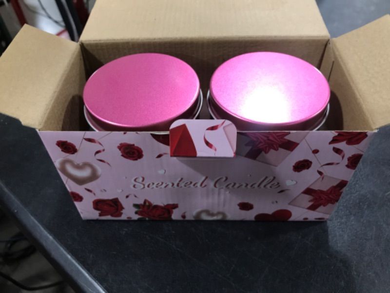 Photo 2 of 2 Pack Love You Rose Scented Candle for Women, Romantic Valentines Day Gifts for Wife, Husband, Girlfriend, Boyfriend, Couples Gifts, 9 oz 