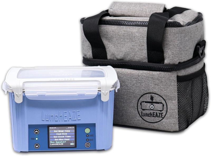 Photo 1 of LunchEAZE Electric Lunch Box – Self-Heating, Cordless, Battery Powered Food Warmer for Work, Travel – 220°F Heat, BPA Free, Meal Prep Friendly with Bluetooth Connectivity