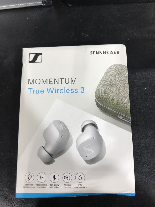 Photo 3 of Sennheiser Consumer Audio MOMENTUM True Wireless 3 Earbuds -Bluetooth In-Ear Headphones for Music and Calls with ANC,Multipoint connectivity,IPX4,Qi charging,28-hour Battery Life Compact Design,White