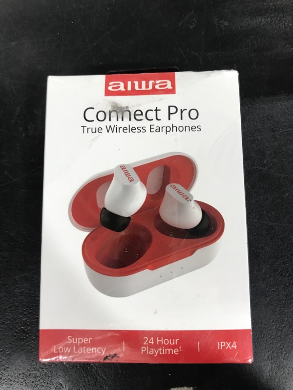 Photo 2 of Aiwa Connect Pro Wireless Earbuds True Wireless Stereo Headphones with Wireless Charging Case, IPX4 Waterproof, 30 Foot Wireless Range, Premium Sound, for Running and Working Out (White)