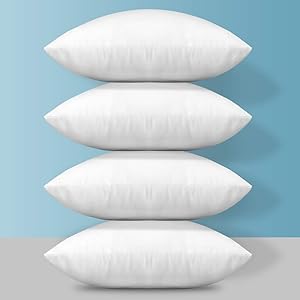Photo 1 of Throw Pillows Inserts 12x20 Inches, Set of 4 Square Form Cushion Stuffer for Couch, Sofa, Bed - Indoor Decorative Pillows Inserts - White