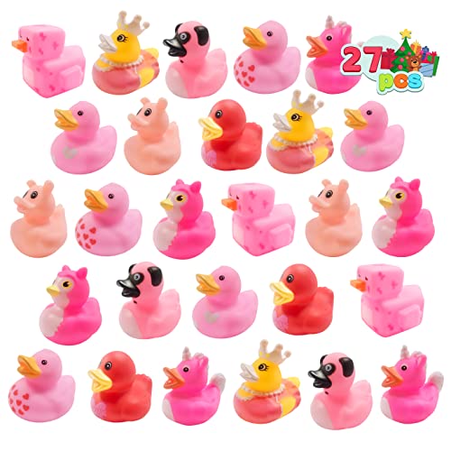 Photo 1 of 27 PCS Valentine's Day Rubber Ducks, Baby Showers Accessories, Mini Duckies Bath Toys for Kids Valentines Party Favors (Valentine's)