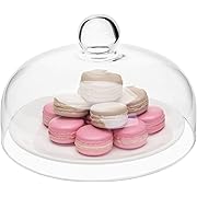 Photo 1 of  Round Glass Cake Dome Cover, Pastry Display Cloche with Knob Handle, Cake Stand Lid