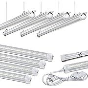 Photo 1 of 8Pack 4FT LED Shop Light Garage Lights,50W 6000K 7500LM White Light,Hanging/Surface Mount,T8 4FT LED Tube Lights for Warehouse Workshop Basement,Linkable LED Shop Lights,Plug and Play
