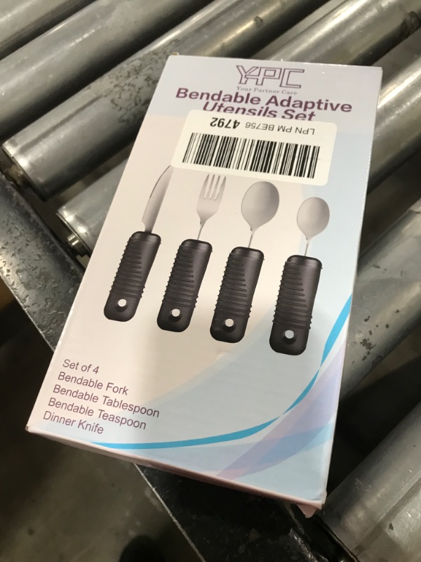 Photo 1 of Adaptive Utensils,Easy Grip Silverware,Built Up Bendable Fork,Teaspoon,Tablespoon and Knife for Tremors,Adults,Elderly,Arthritis and Parkinsons,4 Piece Set Utensil Set