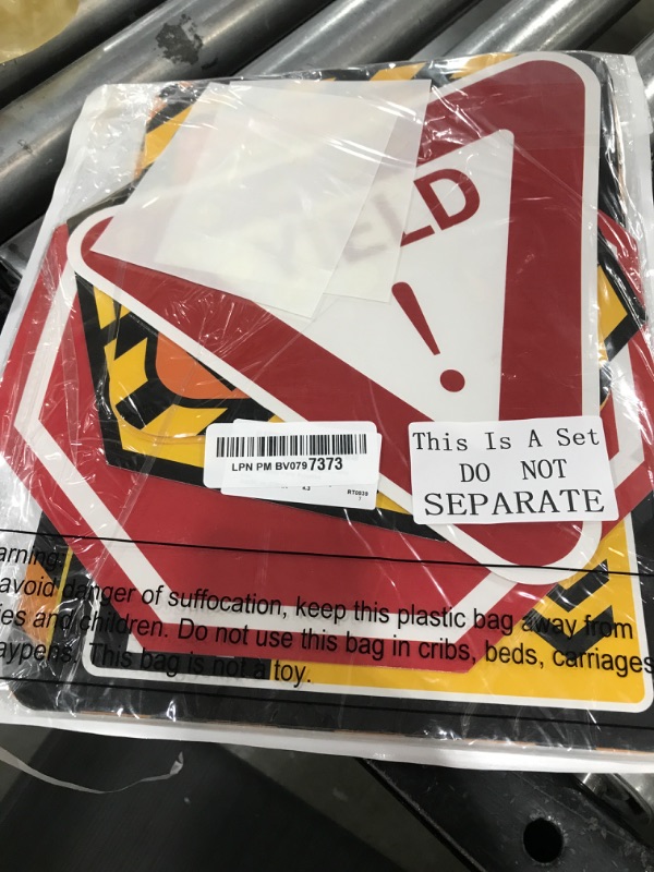 Photo 1 of 12 Pcs Construction Party Signs Traffic Zone Birthday Laminated Signs Children Construction Birthday Paper Cutouts with Glue Points for Kids Boy Construction Theme Dump Truck Birthday Party Supplies