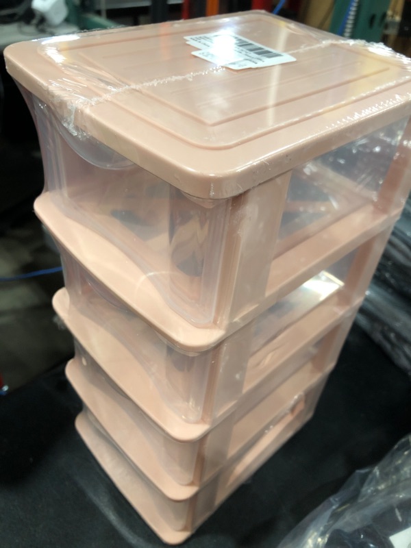 Photo 2 of  4 Layers Drawer Plastic Storage Organizer Desktop Pink Storage